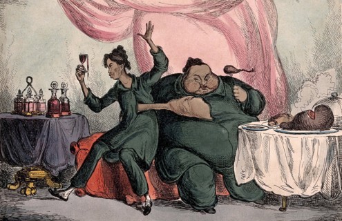 Chang and Eng, the Siamese twins, eat and drink to excess. These Siamese twins are the original