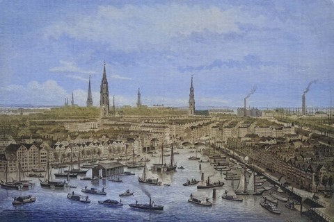 The part of Hamburg to be demolished due to the construction of the free harbour.