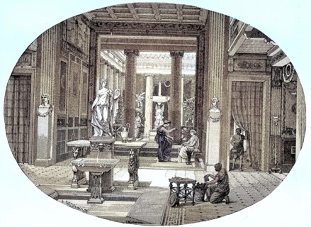 the interiors of a Roman house.