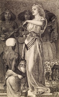 Cleopatra dissolves the pearl, Pharaoh Cleopatra VII born 69 BC, died 12 August 30 BC, ruled Egypt