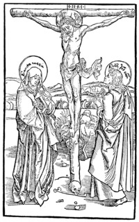 Canon woodcut and Head of Christ from the Opus speciale missarum.