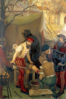 Ambroise Paré amputates a leg on the battlefield during the siege of Bramvilliers, 1552, Ambroise
