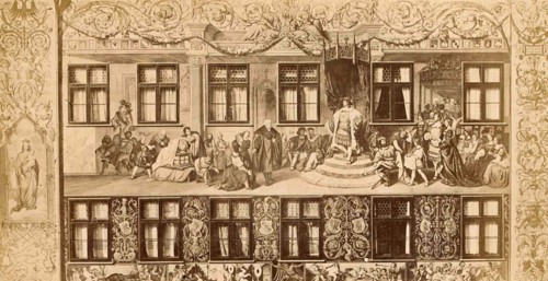 Fresco on a facade of the former residence of Hans Jakob Fugger in Augsburg