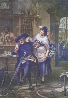 pushy flower seller in a pub