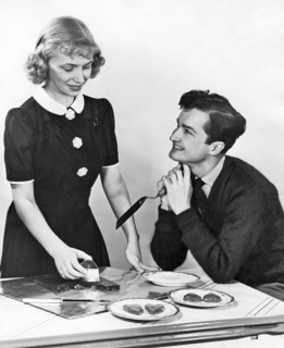 Woman Making Heart Cookies