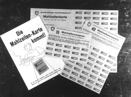 Meal cards for soldiers, circa in 1944.