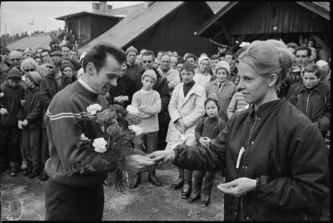 Presentation ceremony of the 40th Swiss Championship: Denis Mast, 1966.