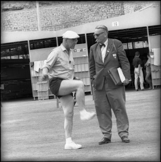 Olympic Games Rome 1960: Rowing coach Scherer and ATP Chief Pfister.