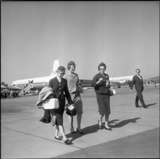 Princess Margrethe of Denmark (c) in Kloten, 1959.