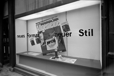 Shop window Ringier publisher: relaunch of the SAVZ, 1968.