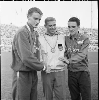 Rome 1960: 100m sprint; 2 Sime, 1 Hary, 3 Radford.