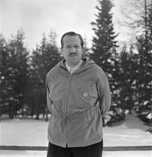 Prince Franz Josef of Liechtenstein in St. Moritz, 1947.