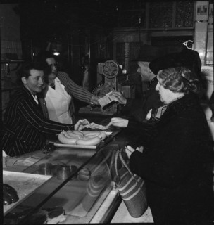 Shopping, coupons, around 1945.