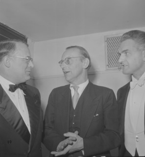 director Rudolf Wartmann with composer Karl Orff, 1951.
