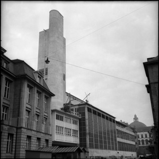 Tower of district heating station of ETH Zurich around 1955.