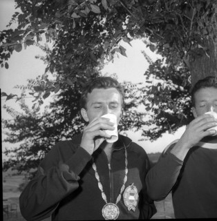 Rome 1960: Ferenc Nemeth with Ovomaltine.