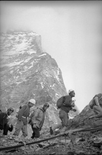 On the occasion of the Centennial Festival of the Matterhorn a jubilee-ascent is taking place and