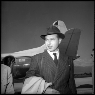 Arrival of Prince Alexander of Yugoslavia in Geneva, 1954.