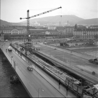New bridge under construction; 1951.