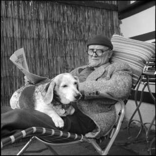 Emil Hegetschweiler with Dog, around 1950.