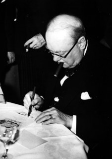 Winston Churchill in Zurich 1946.
