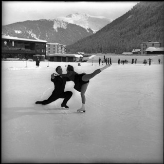 Frances Defoe and Norris Bowden in Davos 1953.