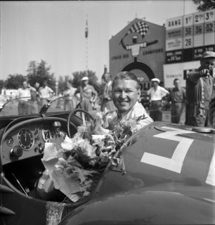 Willy P. Daetwyler, car racing driver around 1957.