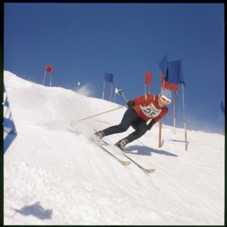 Racing skier Adolf Mathis, 1963 .