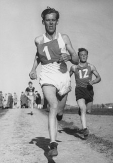 Swiss championships cross-country presumably 1948: Sandmeier wins.