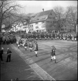 Carnival procession in Altstaetten, 1947.