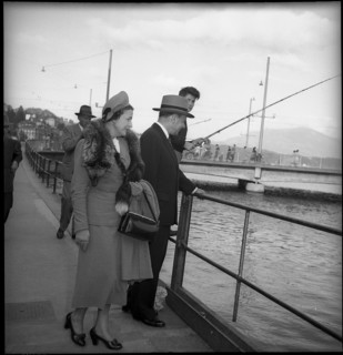 Thomas E. Dewey and his wife in Lucerne, 1949