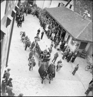 Funeral ceremony for the victims of Hemishofen 1944.