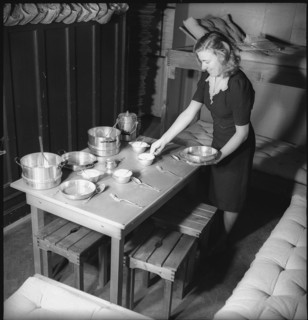 After World War 2: simple living equipment in a box .