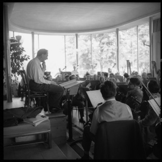 Conductor Hans Rosbaud by a rehearsal, Zurich ca. 1960 .