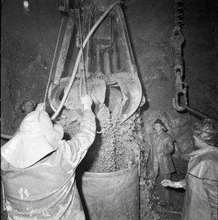 Great Sankt Bernhard tunnel under construction, 1960.