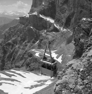 Opening cableway Leukerbad - Gemmipasshöhe, 1957.