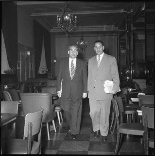 Ferhat Abbas (right) in Berne 1956.