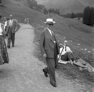 German Federal Chancellor Adenauer with daughter Ria in Mürren 1955.