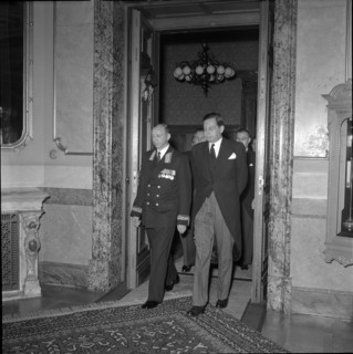 USSR ambassador Pavel Erchov (L), Berne 1955.