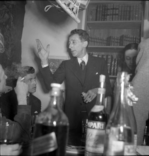 Jean Cocteau, french actor, in Zurich 1950 .