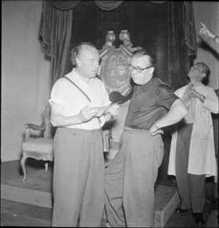 Oskar Waelterlin (L) during rehearsal, Zurich ca. 1955.