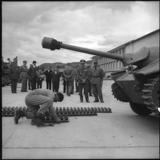King Bhumibol of Thailand visiting soldiers in Thun, 1960