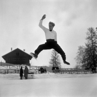 André Calame, figure skater. Flims 1952