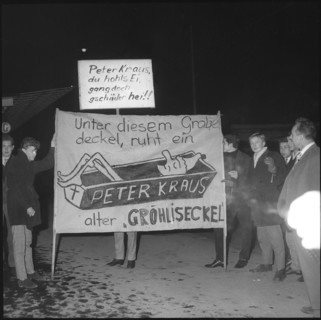 Protest against pop singer Peter Kraus in Zürich 1960