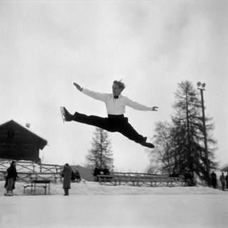André Calame, figure skater. Flims 1952