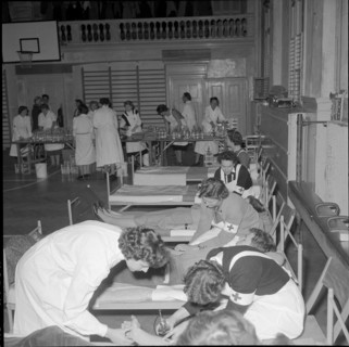 Zurich academicians giving blood for Hungary 1956