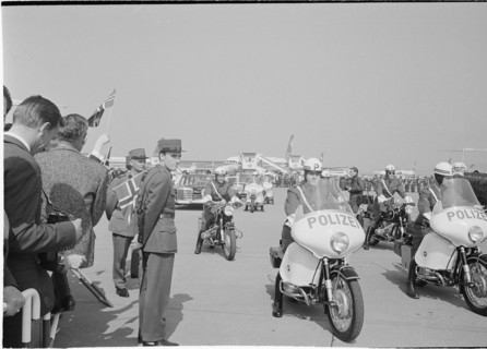 Police escort for King Olav of Norway, Kloten 1968