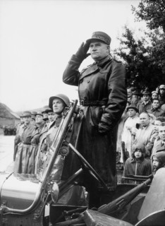 Paul Gygli taking the salute at a parade, around 1964