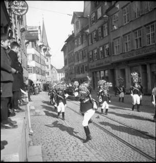 Carnival procession in Altstaetten, 1947