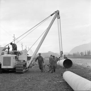 St. Margrethen, central european pipeline under construction. 1961